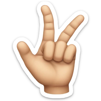 a hand that shows The sign of the horns(middle and ring fingers are bent)  sticker