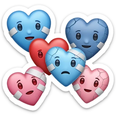 give me a heart emoji which is happy, sad, broken and healing sticker