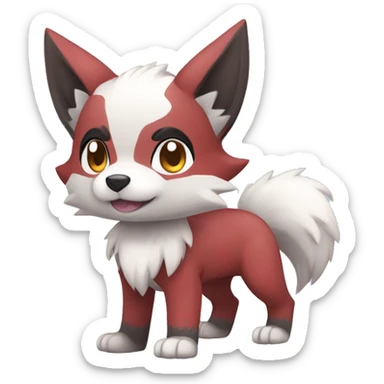 Kawaii Chibi Poochyena-Lycanroc-Pokémon Full Body sticker
