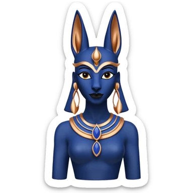 Proud Black, lapis rose gold, and woman anubis statue posed  sticker