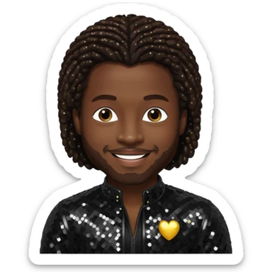 Dalvin Mr. Dalvin DeGrate from Jodeci/K-Ci & JoJo with dark brown, black sequin outfit sticker