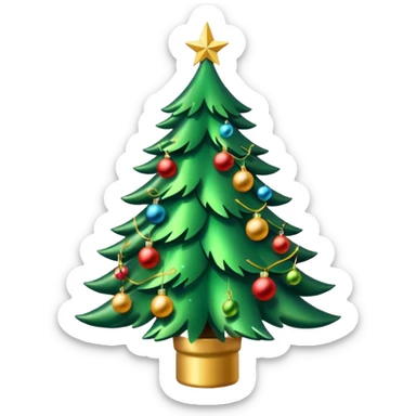Lit Xmas tree sticker