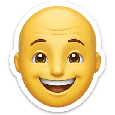 Regular standard yellow round emoji head giving a thumbs up and smiling but with stress wrinkles and a reciding hairline. sticker
