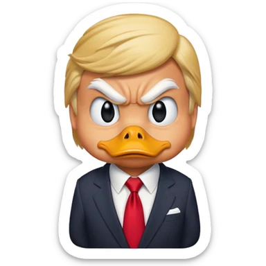 Donald Duck disguised as Donald trump sticker
