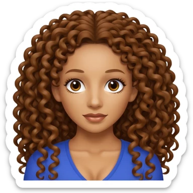 Mel B with brown long curly hair sticker