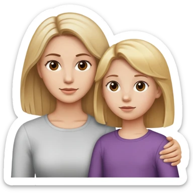 Mommy with blond hair daughter with brown hair sticker