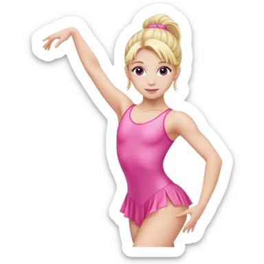 Pink dancer-gymnast with blonde hair sticker