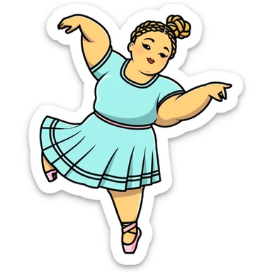 Plus size dancer with braids sticker