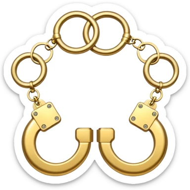 Golden hamd cuffs sticker
