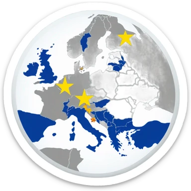 Map of Europe Euro Flag sticker