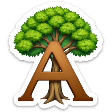 Letter a with an arbol sticker
