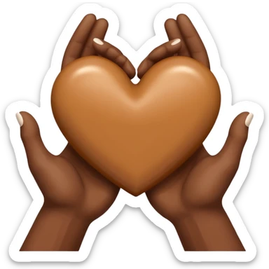 deux mains qui forment un coeur, une main blanche et une main marron sticker