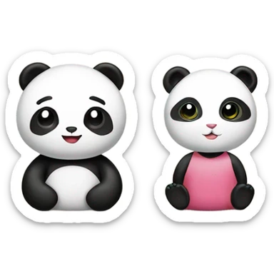 Hello kity and panda sticker
