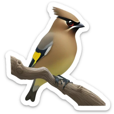 Cedar waxwing sticker