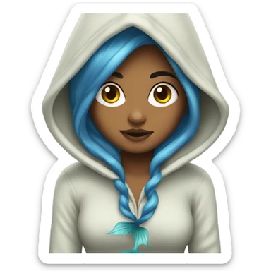 a mermaid with a hoodie  sticker