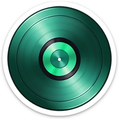 dark emerald vinyl record sticker