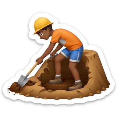 digging a hole to poop in sticker