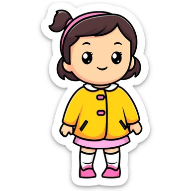 A little girl, vibrant and fun sticker