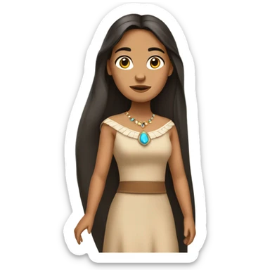 Pocahontas in beige dress sticker