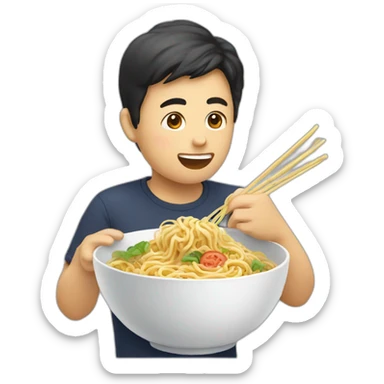 Thailandese eating noodles sticker