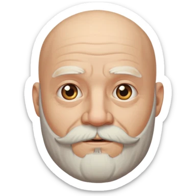 bearded old bald man bust sticker