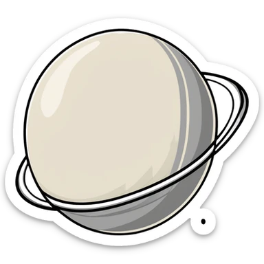 Planet Saturn with rings in monochrome grey colors sticker