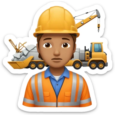 Construction worker sleeping while disaster strikes sticker