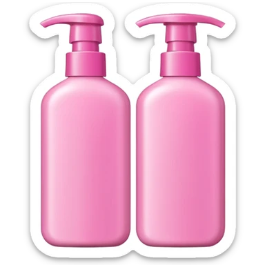 2-pack pink shampoo and conditioner bottles sticker