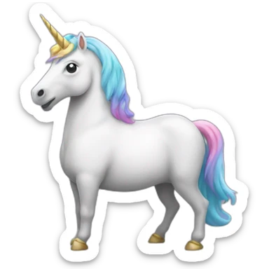 A unicorn standing on its two hind legs sticker