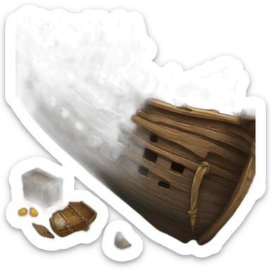 A wreck of a pirate galleon that went underwater sticker