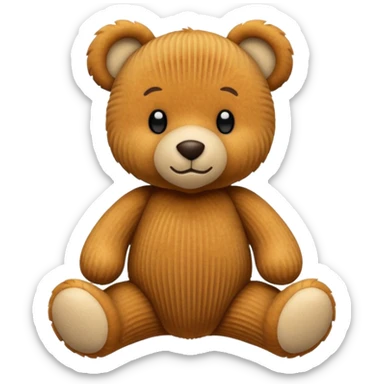 Corduroy texture teddy bear with ridges  sticker