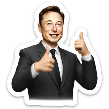 elon musk giving a thumbs up sticker