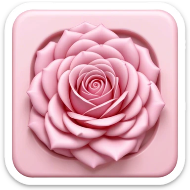 Create a 3D ultra detailed light pink colored square shaped rose border sticker