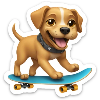 A dog riding a skateboard sticker