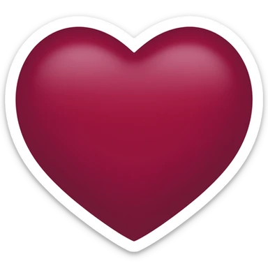 Burgundy heart sticker