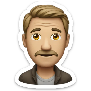 a man with malaise sticker