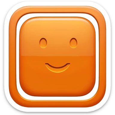 make me an emoji of the letter E from etsy no background high def orange square witha white E in the center with a times new roman looking font sticker