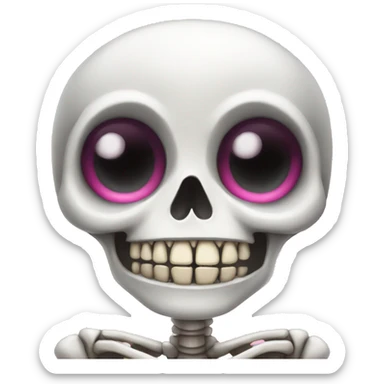Cute skeleton with pink nails  sticker