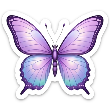 Pastel lilac iridescent butterfly sticker