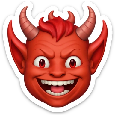 Laughing face with devil horns sticker
