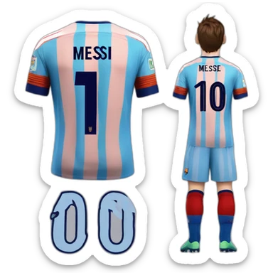 Back of Lionel Messi Jersey with number 10 sticker