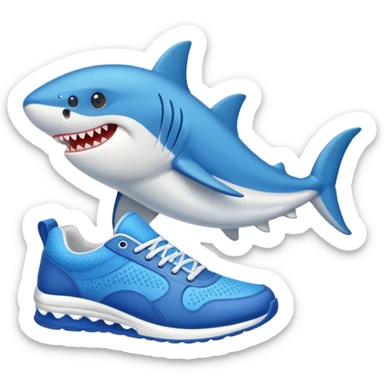 Tiburón con zapatillas azules sticker