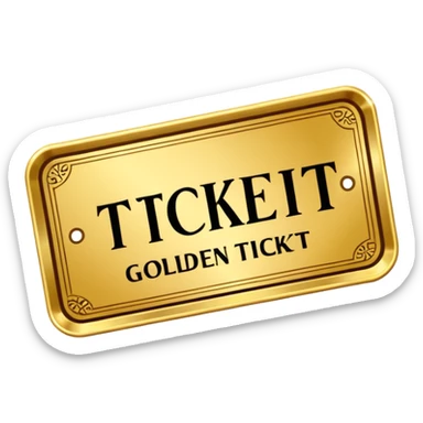 golden ticket kt logo  sticker