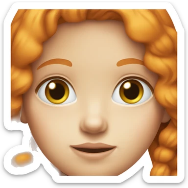 Ginger girl with big blue eyes  sticker
