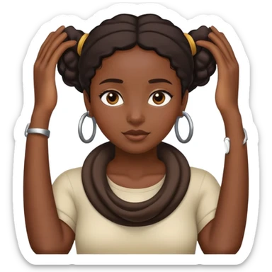 Black girl with hands around her neck sticker