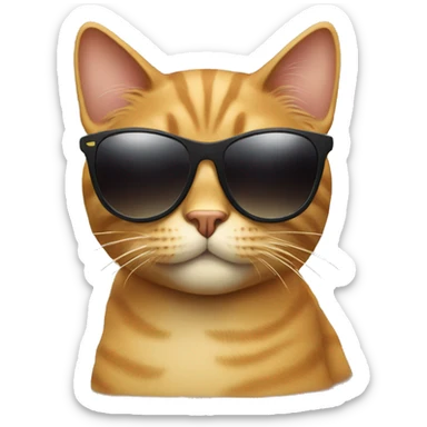 Cat with sunglasses sticker