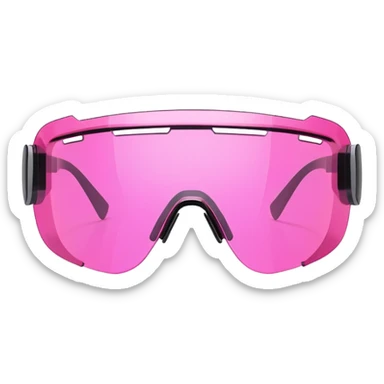 pink tinted shield visor glasses, cyberpunk style, rimless design, one-piece lens sticker