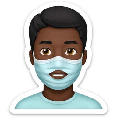 black hair man, Skincare  mask sticker