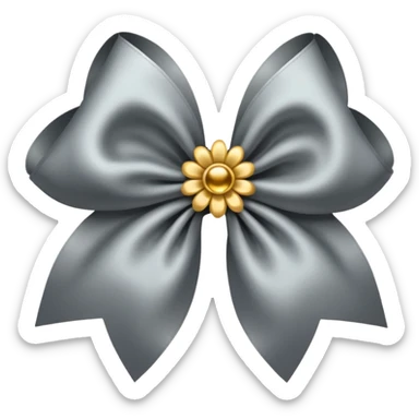 Gray flower bow with glitter sticker