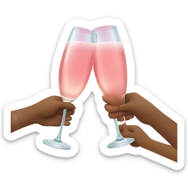 Pink champagne cheers sticker